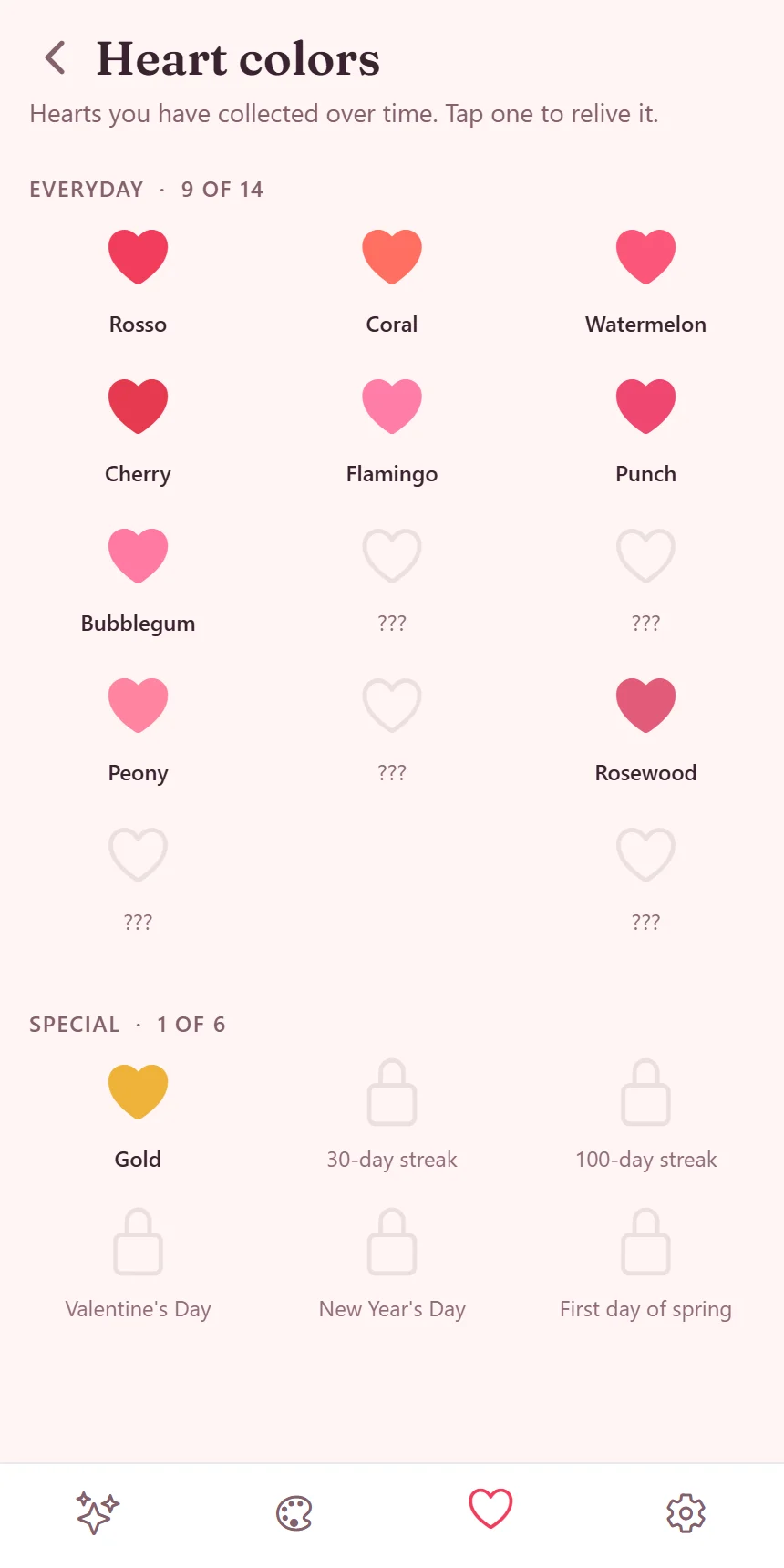 The hearts you have collected