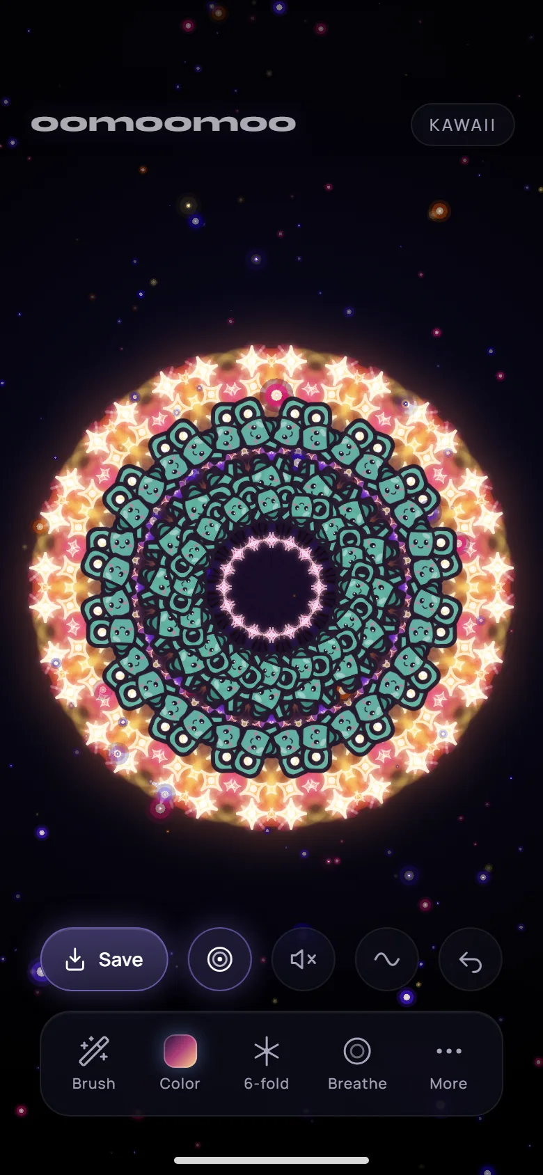 A dense sixteen fold bloom ringed with gold starbursts