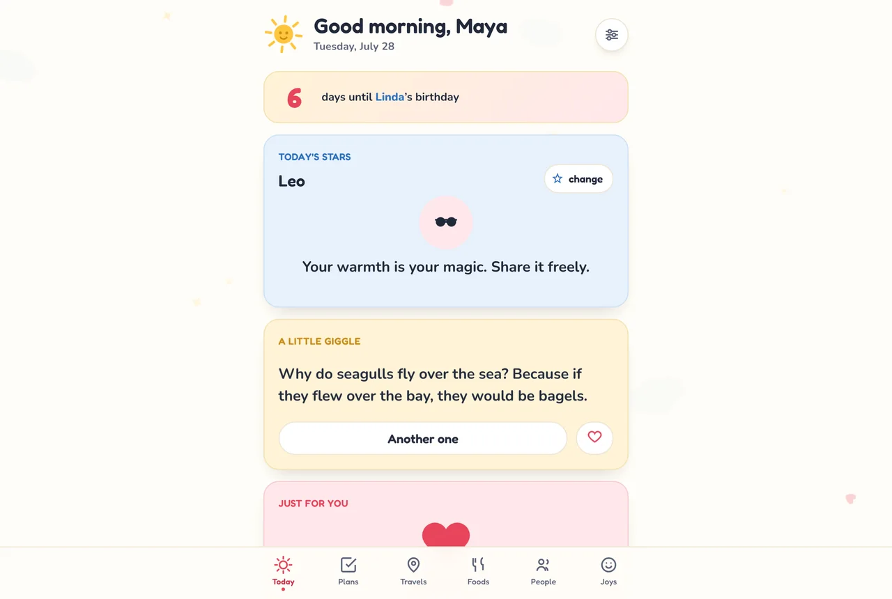 A real planner in the Sunny theme