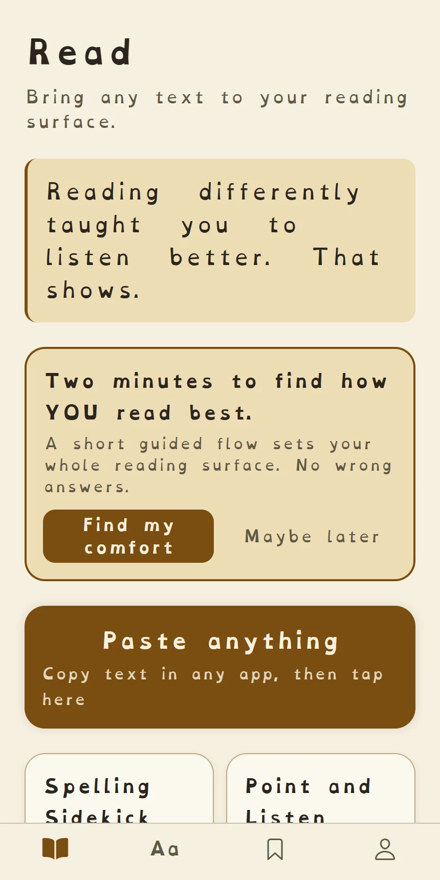 Bring any text to your reading surface